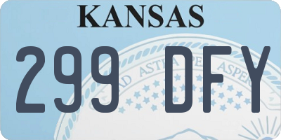 KS license plate 299DFY
