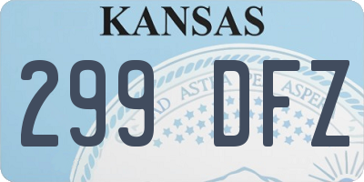 KS license plate 299DFZ