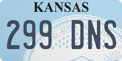 KS license plate 299DNS