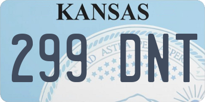 KS license plate 299DNT
