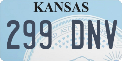 KS license plate 299DNV