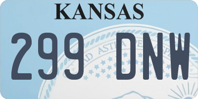 KS license plate 299DNW