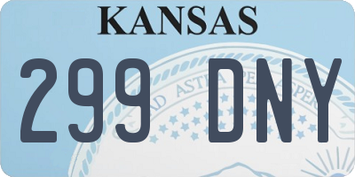 KS license plate 299DNY
