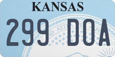 KS license plate 299DOA