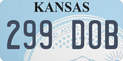 KS license plate 299DOB