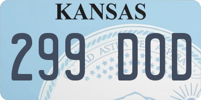 KS license plate 299DOD