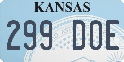 KS license plate 299DOE