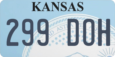 KS license plate 299DOH