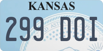 KS license plate 299DOI