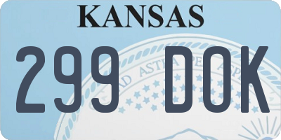 KS license plate 299DOK
