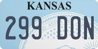 KS license plate 299DON