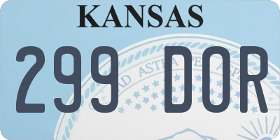 KS license plate 299DOR