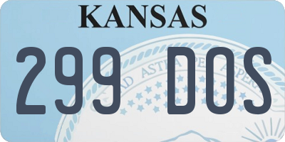 KS license plate 299DOS