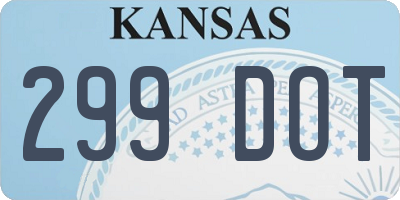 KS license plate 299DOT