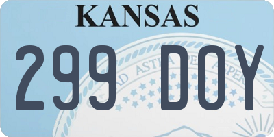 KS license plate 299DOY