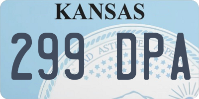 KS license plate 299DPA