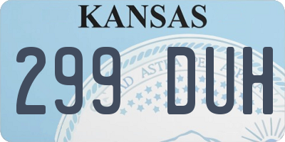 KS license plate 299DUH
