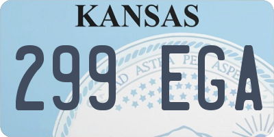 KS license plate 299EGA