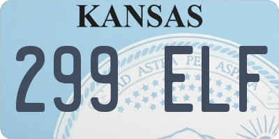 KS license plate 299ELF