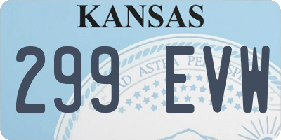KS license plate 299EVW