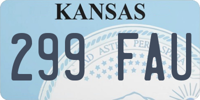 KS license plate 299FAU
