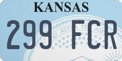 KS license plate 299FCR
