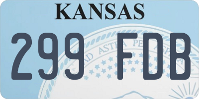 KS license plate 299FDB