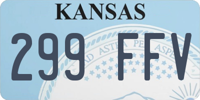 KS license plate 299FFV