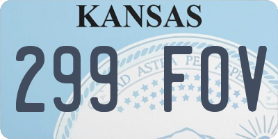 KS license plate 299FOV