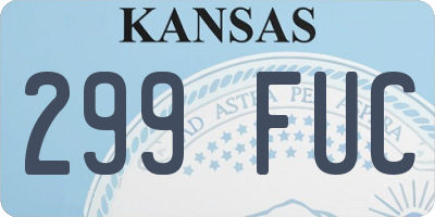KS license plate 299FUC