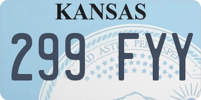 KS license plate 299FYY
