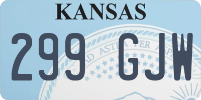 KS license plate 299GJW