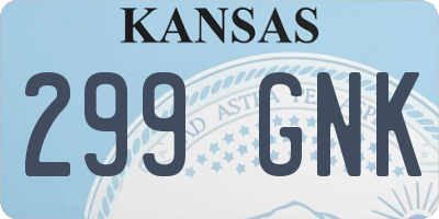 KS license plate 299GNK