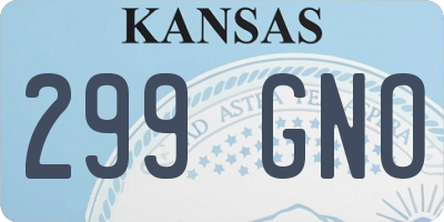 KS license plate 299GNO