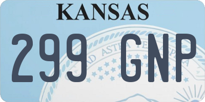 KS license plate 299GNP