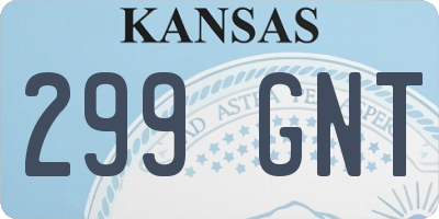 KS license plate 299GNT