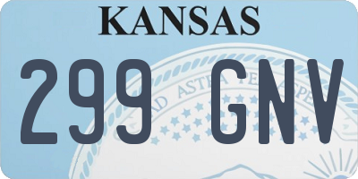 KS license plate 299GNV
