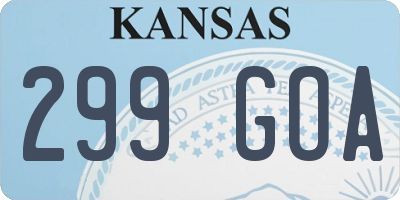 KS license plate 299GOA