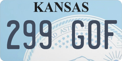 KS license plate 299GOF