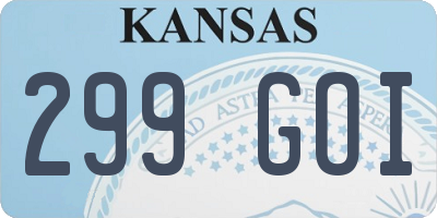 KS license plate 299GOI