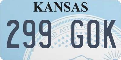 KS license plate 299GOK