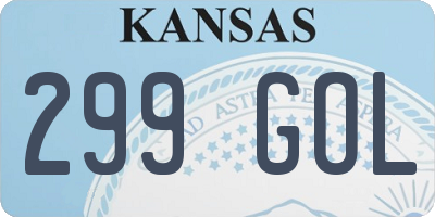 KS license plate 299GOL