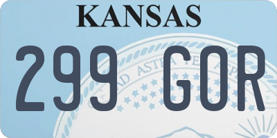 KS license plate 299GOR