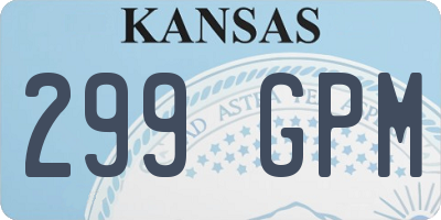 KS license plate 299GPM