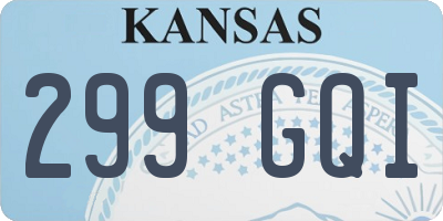 KS license plate 299GQI