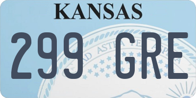 KS license plate 299GRE