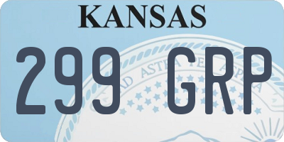 KS license plate 299GRP