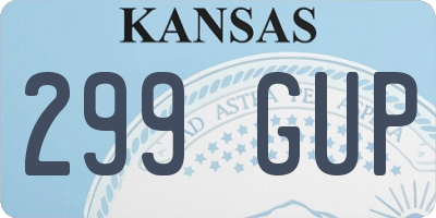 KS license plate 299GUP