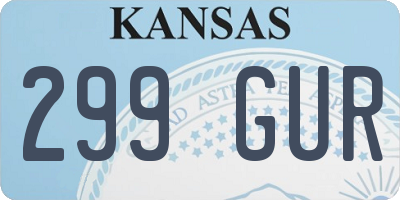 KS license plate 299GUR