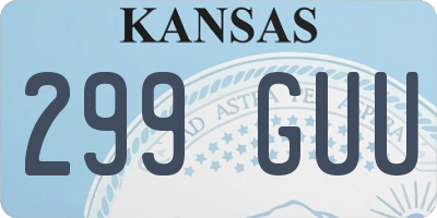 KS license plate 299GUU